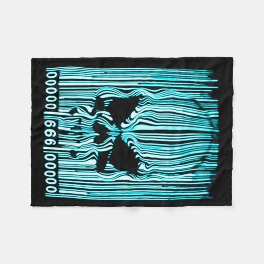 Astraldämon-Barcode 666 Fleecedecke (Vorderseite (Horizontal))