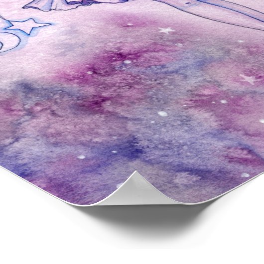 Astralina Lila Blue Faiasy Fantastische Bergwelten Poster (Ecke)