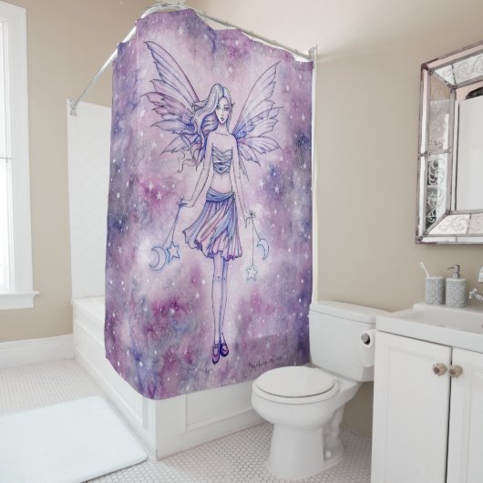 Astralina Lila Fee im Sternenduschvorhang Duschvorhang (Beispiel)