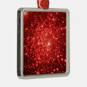 astralischer Glitzer Rot Silbernes Ornament (Rechts)
