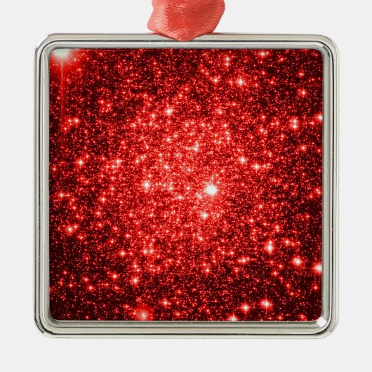 astralischer Glitzer Rot Silbernes Ornament (Vorne)