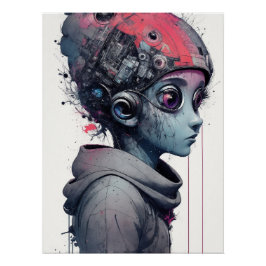 "Astrid" Alien Girl Poster