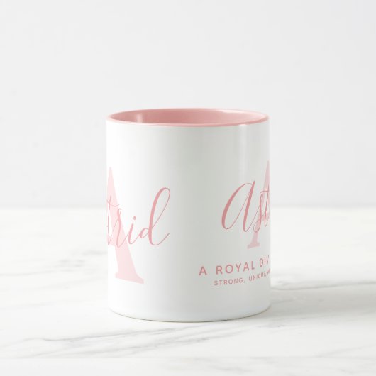 Astrid Name Bedeutung und Monogramm weicher rosa T Tasse (Zentrum)