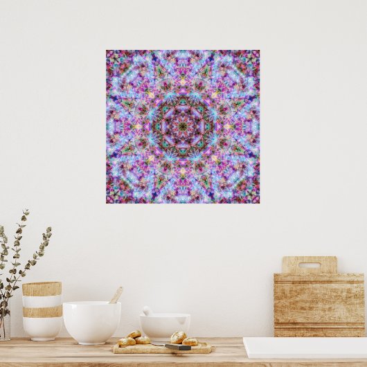 Astrid - Pastel Pink & Lila Psychedelic Mandala Poster (Küche)