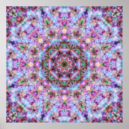 Astrid - Pastel Pink & Lila Psychedelic Mandala Poster