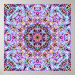 Astrid - Pastel Pink & Lila Psychedelic Mandala Poster