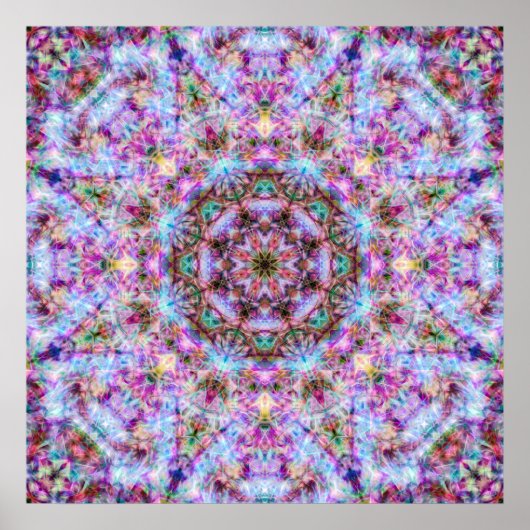 Astrid - Pastel Pink & Lila Psychedelic Mandala Poster (Vorne)