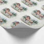 Astrid Tolting Icelandic Horse watercolor Geschenkpapier (Ecke)