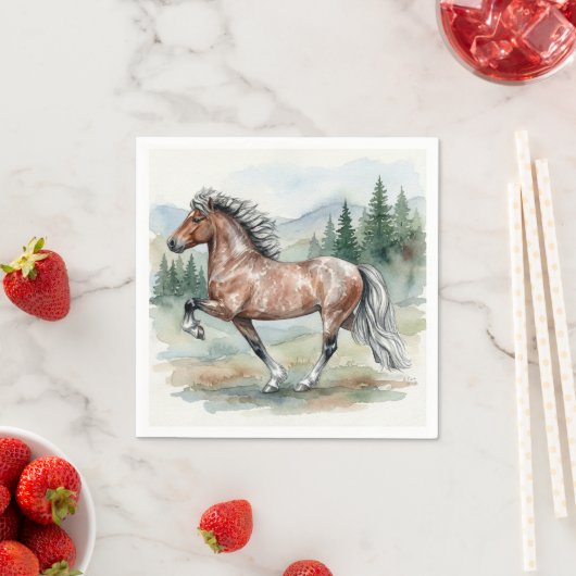 Astrid Tolting Icelandic Horse watercolor Serviette (Beispiel)