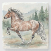 Astrid Tolting Icelandic Horse watercolor Steinuntersetzer (Vorderseite)