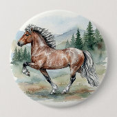 Astrid Tolting Isländisches Pferd Aquarell Button (Vorderseite)