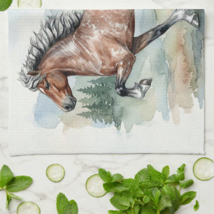 Astrid Tolting Isländisches Pferd Aquarell Geschirrtuch