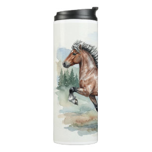 Astrid Tolting Isländisches Pferd Aquarell Thermosbecher