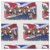 Astrid und isländische Flagge Stoff (Nahaufnahme)