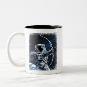 ASTRO ARCHER - Astronaut mit Bow und Pfeil Zweifarbige Tasse