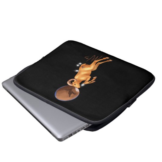 Astro Aries Mars Zodiac Laptopschutzhülle (Vorne Knopf)
