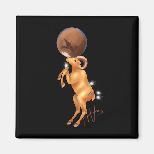 Astro Aries Mars Zodiac Magnet (Vorne)