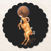 Astro Aries Mars Zodiac Untersetzer (Vorderseite)