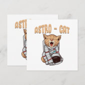 Astro Cat Einladung (Vorne/Hinten)
