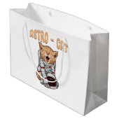 Astro Cat Große Geschenktüte (Rückseite Schrägansicht)