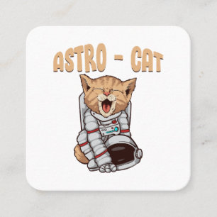 Astro Cat Quadratische Visitenkarte