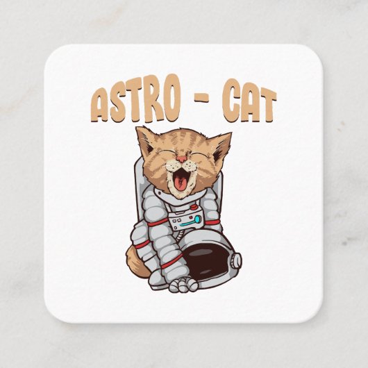 Astro Cat Quadratische Visitenkarte (Vorderseite)