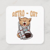 Astro Cat Quadratische Visitenkarte (Rückseite)