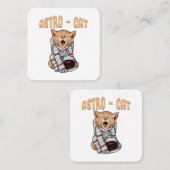Astro Cat Quadratische Visitenkarte (Vorne/Hinten)