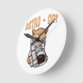 Astro Cat Runde Wanduhr (Winkel)