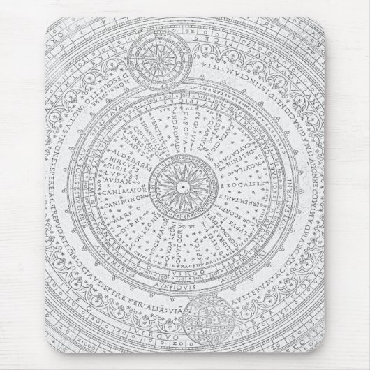 Astro-Diagramm in ausgeblendetem lateinischem Text Mousepad (Vorne)