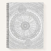 Astro-Diagramm in ausgeblendetem lateinischem Text Notizblock (Vorderseite)