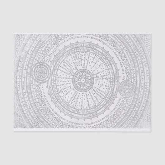 Astro-Diagramm in ausgeblendetem lateinischem Text Seidenpapier (Vorderseite)