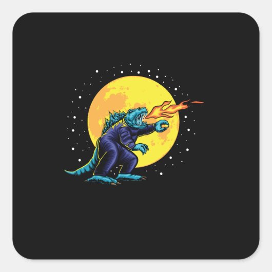 Astro-Godzilla-Abbildung mit Design Quadratischer Aufkleber (Vorderseite)