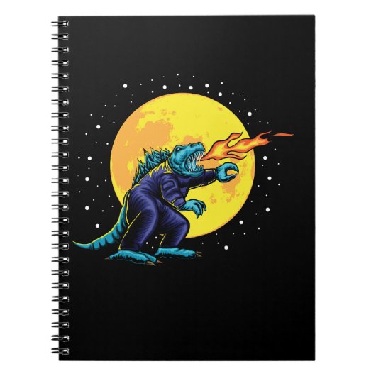 Astro-Godzilla-Illustration mit Design Notizblock (Vorderseite)