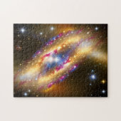 Astro-goldfarbene und schwarze Galaxie Weltraumsch Puzzle (Horizontal)