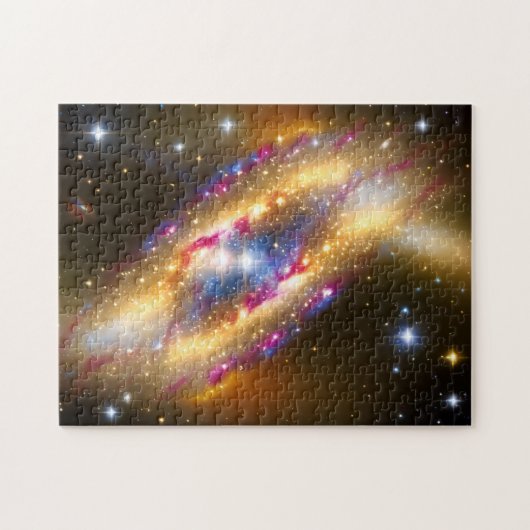 Astro-goldfarbene und schwarze Galaxie Weltraumsch Puzzle (Horizontal)