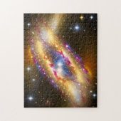 Astro-goldfarbene und schwarze Galaxie Weltraumsch Puzzle (Vertikal)