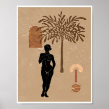 Astro Himmelsgöttin Palmwedel Bogen Boho Kunst
