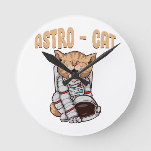Astro-Katze Runde Wanduhr