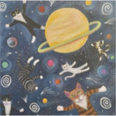 Astro-Katzen Aufkleber (Vorderseite)