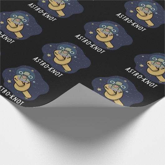 Astro-knot Funny Astronaut Pun Dark BG Geschenkpapier (Ecke)