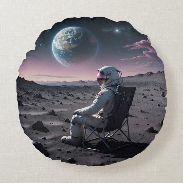 Astro Leisure Rundes Kissen (Vorderseite)