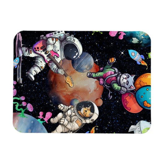 Astro-meow im Universe Flexible Foto Magnet (Horizontal)