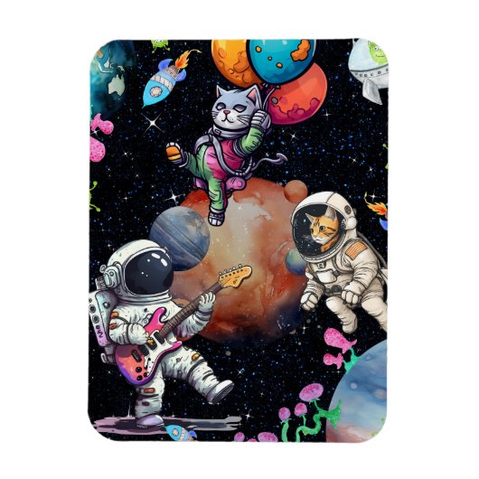 Astro-meow im Universe Flexible Foto Magnet (Vertikal)