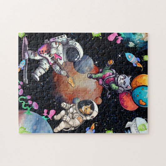 Astro-miow singen im Universum-Puzzle Puzzle (Horizontal)