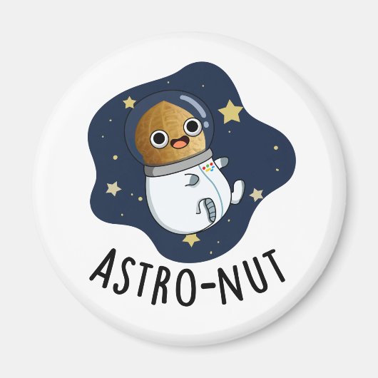 Astro-Nuss Astronautenpun Magnet (Vorne)