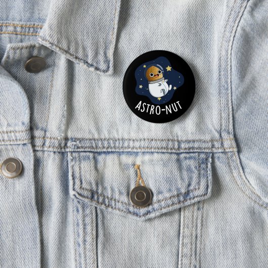 Astro-Nuss-Nuss Astronaut Pun Dark BG Button (Beispiel)