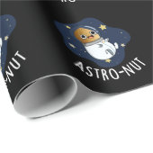 Astro-Nuss-Nuss Astronaut Pun Dark BG Geschenkpapier (Rolleneckpunkt)