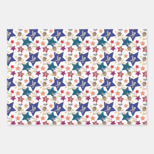 Astro Nut Stars Geschenkpapier Set (Vorderseite 3)