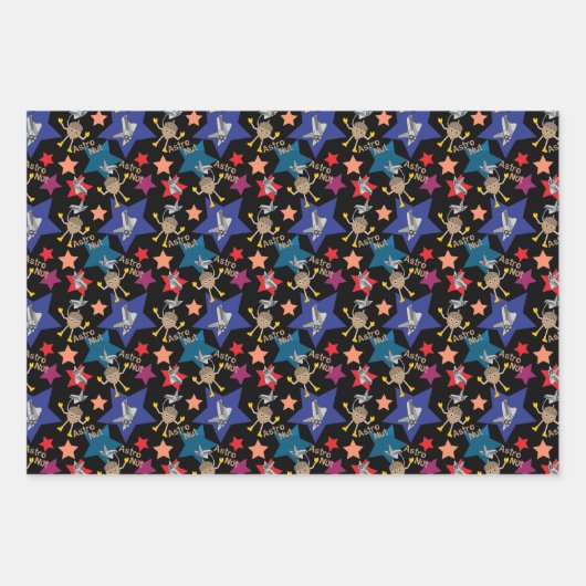 Astro Nut Stars Geschenkpapier Set (Vorderseite)